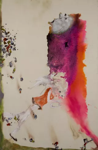 Le poisson violet dans le ciel, Peinture, 2007, Marlène Mocquet
