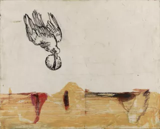 Paysage visage de Dürer, Peinture, 2003, Marlène Mocquet