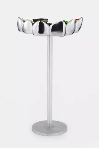 Teeth, gums, machines, future, society (Film), (Posters), (Trash cans), Sculpture, 2016, Lili Reynaud Dewar