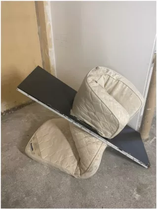  Conjoining fabricated excesses literal end to a mean, Sculpture, 2021, Ser Serpas