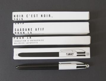 Saâdane Afif, Noir c'est noir, BIC 4 couleurs, Lafayette Anticipations