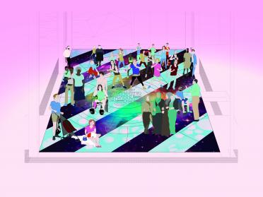 Andrés Jaque / Office for Political Innovation, The Transvector, Modeling of the space for discussion and exchange featured in Le centre ne peut tenir, 2018.